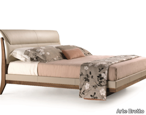 LEONARDO L974N - Upholstered leather bed _ Arte Brotto