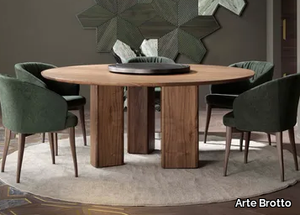 LEONARDO L664/150 - Round walnut table _ Arte Brotto