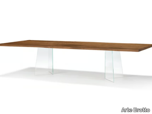 VERO COMPACT - V GLASS - Rectangular solid wood table _ Arte Brotto