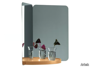 124° MIRROR - Rectangular mirror with shelf _ Artek