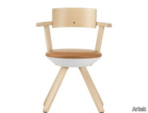 RIVAL - Swivel upholstered birch chair _ Artek