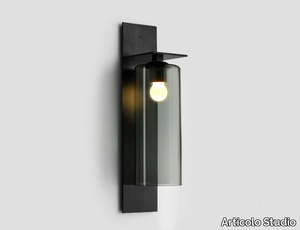 ECLIPSE SHORT - LED glass and aluminium outdoor wall lamp _ Articolo Studio