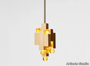 ORO STACKED - LED glass and aluminium ceiling lamp _ Articolo Studio