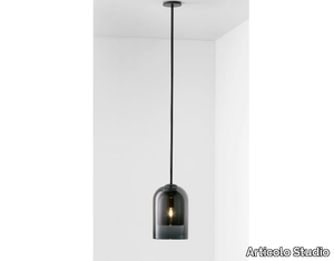 LUMI - Glass and steel pendant lamp _ Articolo Studio