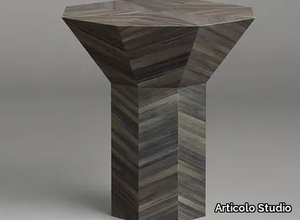 FLARE TALL - Octagonal straw marquetry high side table _ Articolo Studio