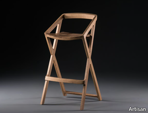 7 - Solid wood barstool with footrest _ Artisan