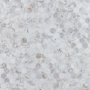 Arabescato D'oro Marble Mosaic Honed Stone Hexagon 3.0cm