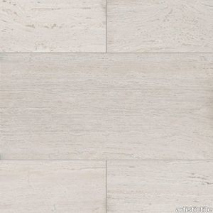 Birch White Travertine Tile Vein Cut Filled Honed 16" x 32" x 3/8" Stone Aris Edge