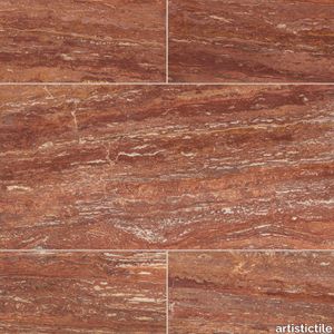 Red Travertine Travertine Tile Vein Cut Filled Honed/Filled 12" x 24" x 3/8" Stone Straight Edge