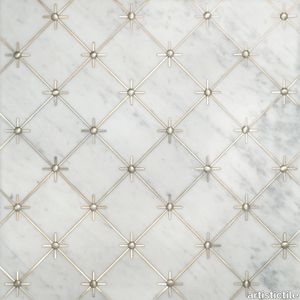 Grand Tour Castello Bianco Carrara/Silver Marble Decorative Tile Polished Stone