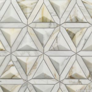 Duomo Calacatta Gold Marble Mosaic Dimensional Polished Stone