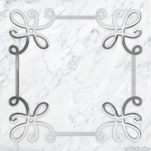 Grand Tour Serpentine Bianco Carrara/Silver Marble Decorative Tile Polished Stone