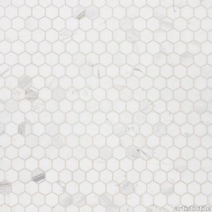 Volakas White Dolomite Mosaic Honed Stone Hexagon 3.0cm