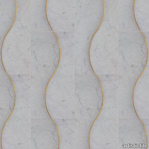 Alison Rose Zephyr Nero Marble Dimensional Tile