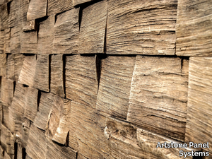 WOOD BARBADOS - Indoor/outdoor glass-fibre 3D Wall Panel with wood effect _ Artstone Panel Systems