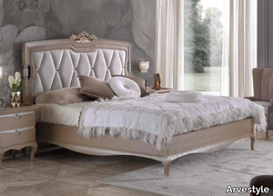 AMELIA - Wooden double bed with upholstered headboard _ Arvestyle