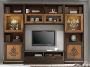 COMPOSITE - Freestanding solid wood TV wall system _ Arvestyle