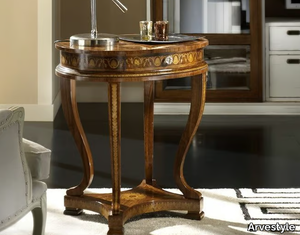 ORPHEO MAGGIOLINI - Oval wooden high side table for living room _ Arvestyle