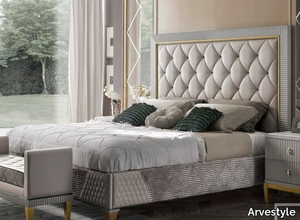 TIFFANY - Upholstered fabric double bed with high headboard _ Arvestyle