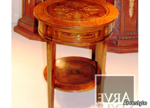 MARY - Low round solid wood coffee table _ Arvestyle