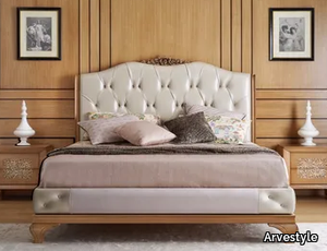 GIULIETTA E ROMEO - Upholstered leather bed with tufted headboard _ Arvestyle