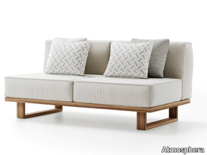 9.ZERO 2S CENTRAL - 2 seater fabric and teak garden sofa _ Atmosphera