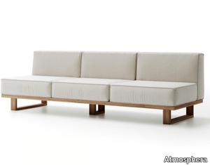 9.ZERO 3S CENTRAL - 3 seater fabric and teak garden sofa _ Atmosphera