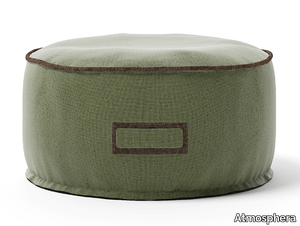 SOFT D90 - Round technical fabric garden pouf with removable cover _ Atmosphera