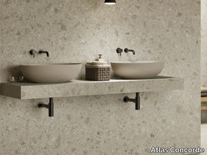 MASTERTOP - Double porcelain stoneware washbasin countertop _ Atlas Concorde