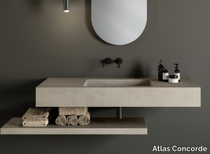 HABITAT CONTRACT - Wall-mounted single porcelain stoneware washbasin _ Atlas Concorde