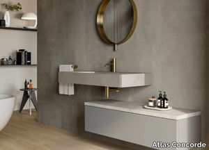 HABITAT DIALOGO - Single wall-mounted vanity unit with integrated washbasin _ Atlas Concorde