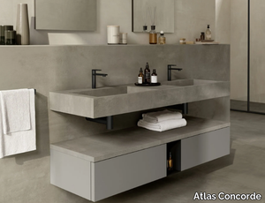 HABITAT DIALOGO - Double wall-mounted vanity unit with drawers _ Atlas Concorde