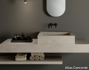 CONTRACT - Rectangular single porcelain stoneware washbasin _ Atlas Concorde