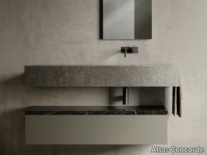 HABITAT DIALOGO - Single wall-mounted vanity unit with integrated washbasin _ Atlas Concorde