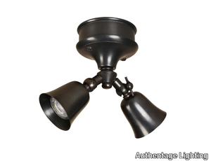 FLEURE TWIN ON ROUND BASE - LED adjustable brass ceiling lamp _ Authentage Lighting