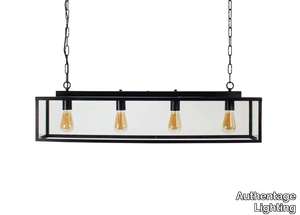 VITRINE LONG + INTEGRATED LED - LED brass pendant lamp _ Authentage Lighting