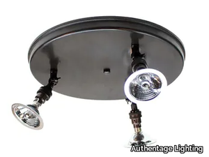 MARRON ON ROUND PLATE LARGE - Adjustable brass ceiling lamp _ Authentage Lighting