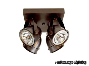 COMÈTE ON SQUARE BASE LARGE - Adjustable brass ceiling lamp _ Authentage Lighting