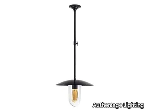 ELÉBASE ON TUBE - Brass ceiling lamp _ Authentage Lighting