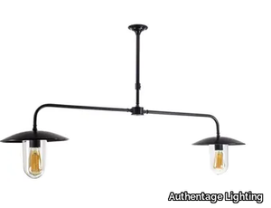 ELÉBASE MULTIPLE ON TUBE - Brass ceiling lamp _ Authentage Lighting