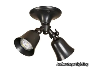 FLEURE TWIN MOUNTED BASE - Adjustable LED brass ceiling lamp _ Authentage Lighting