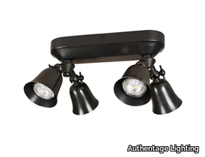 FLEURE TWIN ON ROUNDED PROFILE - LED adjustable brass ceiling lamp _ Authentage Lighting