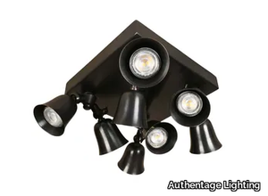 FLEURE TWIN ON SQUARE BASE LARGE - Adjustable LED brass ceiling lamp _ Authentage Lighting