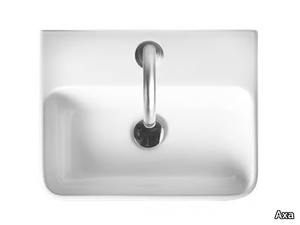 NORMAL - Rectangular ceramic handrinse basin with overflow _ Axa