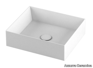 ELEGANCE SQUARED - Countertop rectangular single ceramic washbasin _ Azzurra Ceramica