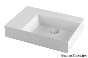 ELEGANCE SQUARED - Countertop rectangular single ceramic washbasin _ Azzurra Ceramica