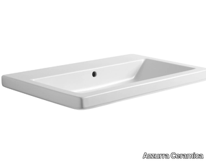 THIN - Wall-mounted rectangular ceramic washbasin _ Azzurra Ceramica