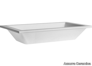 THIN - Undermount rectangular ceramic washbasin _ Azzurra Ceramica