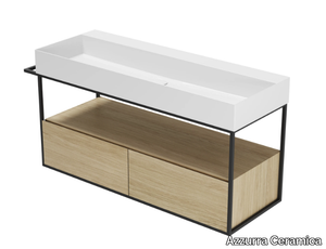 ELEGANCE SQUARED - Single wall-mounted vanity unit with drawers _ Azzurra Ceramica