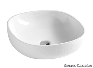 ELEGANCE ZIP - Countertop square ceramic washbasin _ Azzurra Ceramica